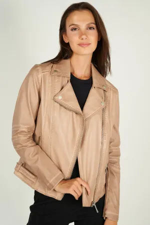 Faux leather biker jacket - ZELIA-W2 - (E-B9) - FINAL SALE