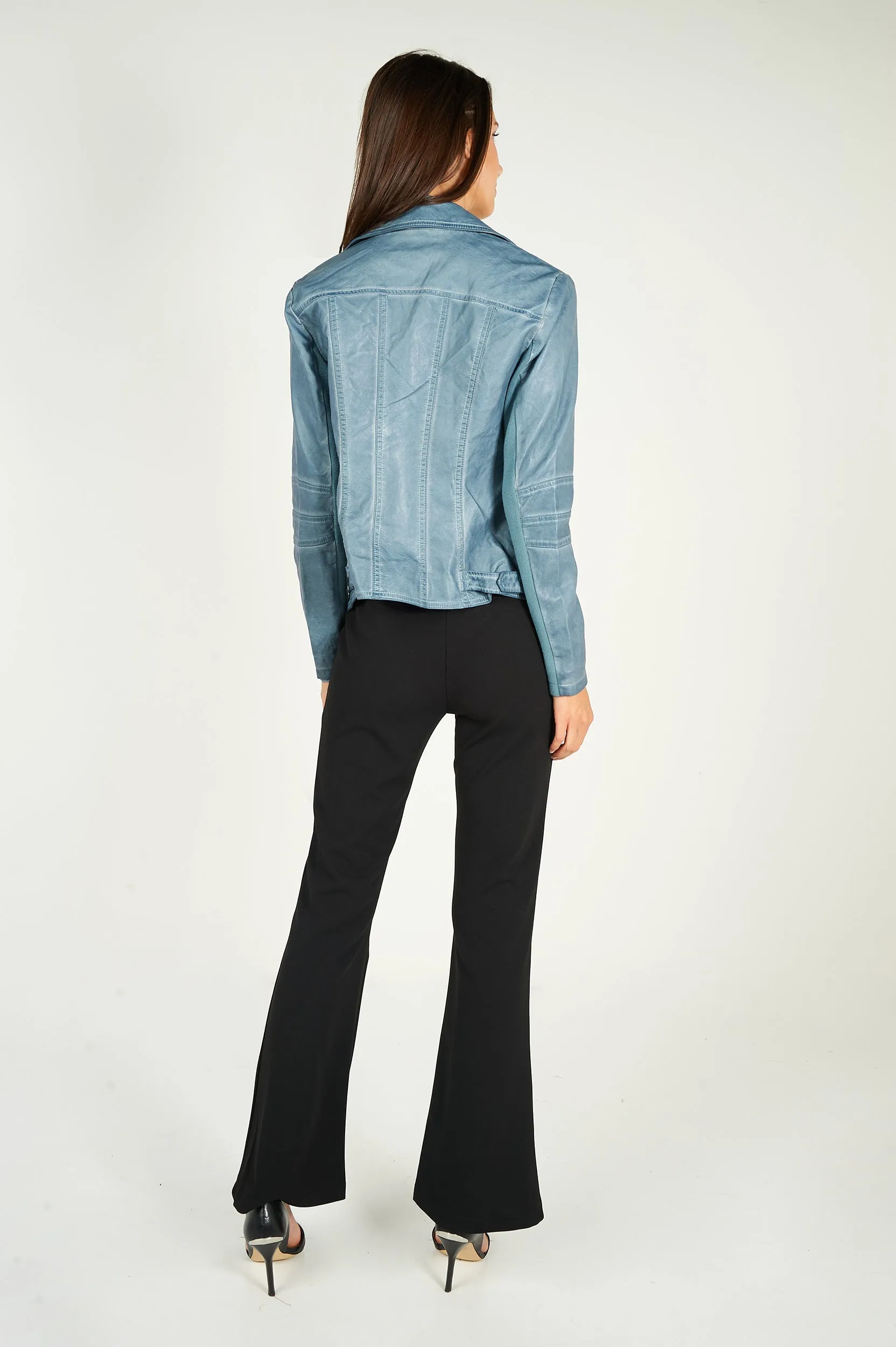 Veste en simili-cuir style motard - ZELIA-W2 - (E-B9) - VENTE FINALE