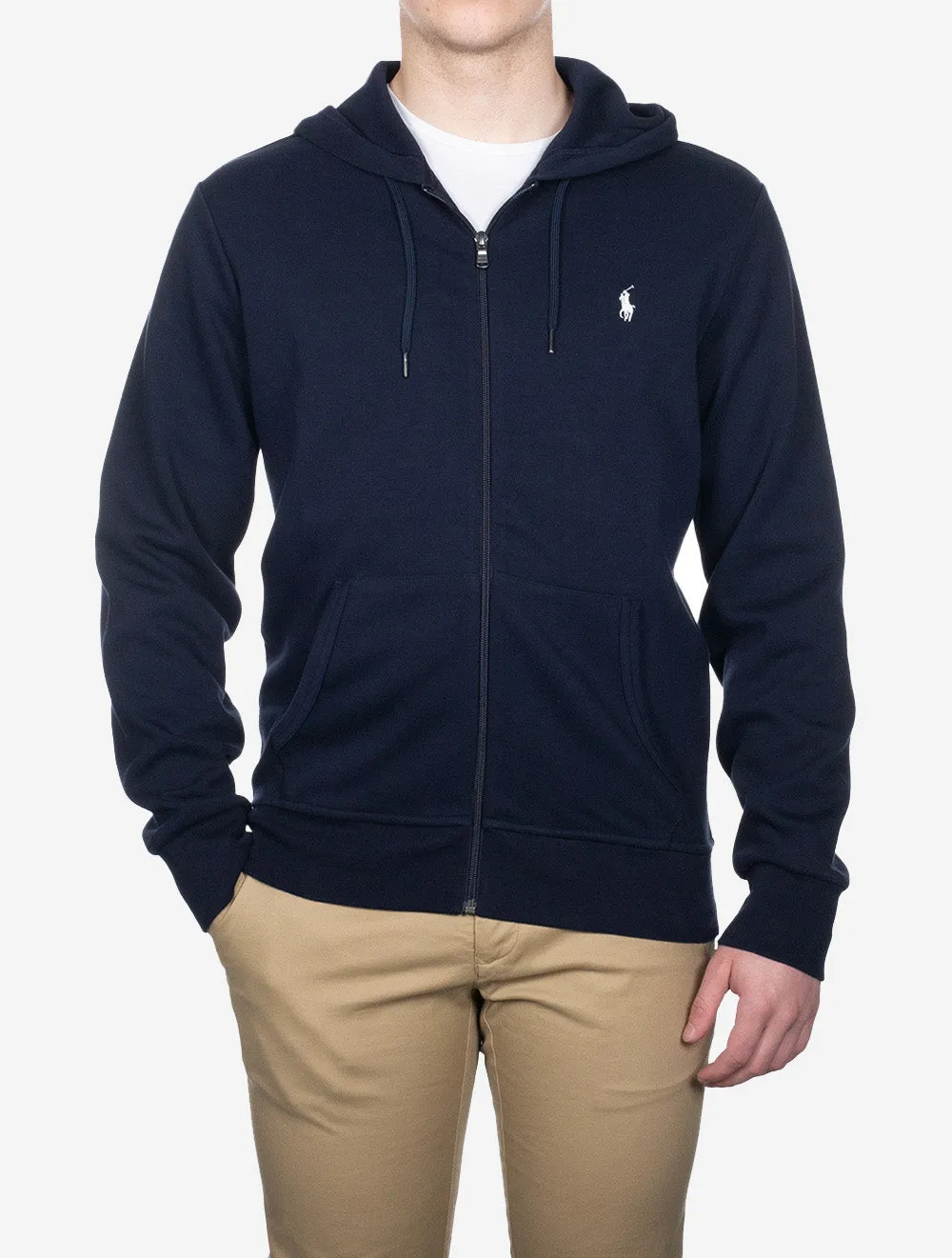 Pull à capuche zip complet Marine