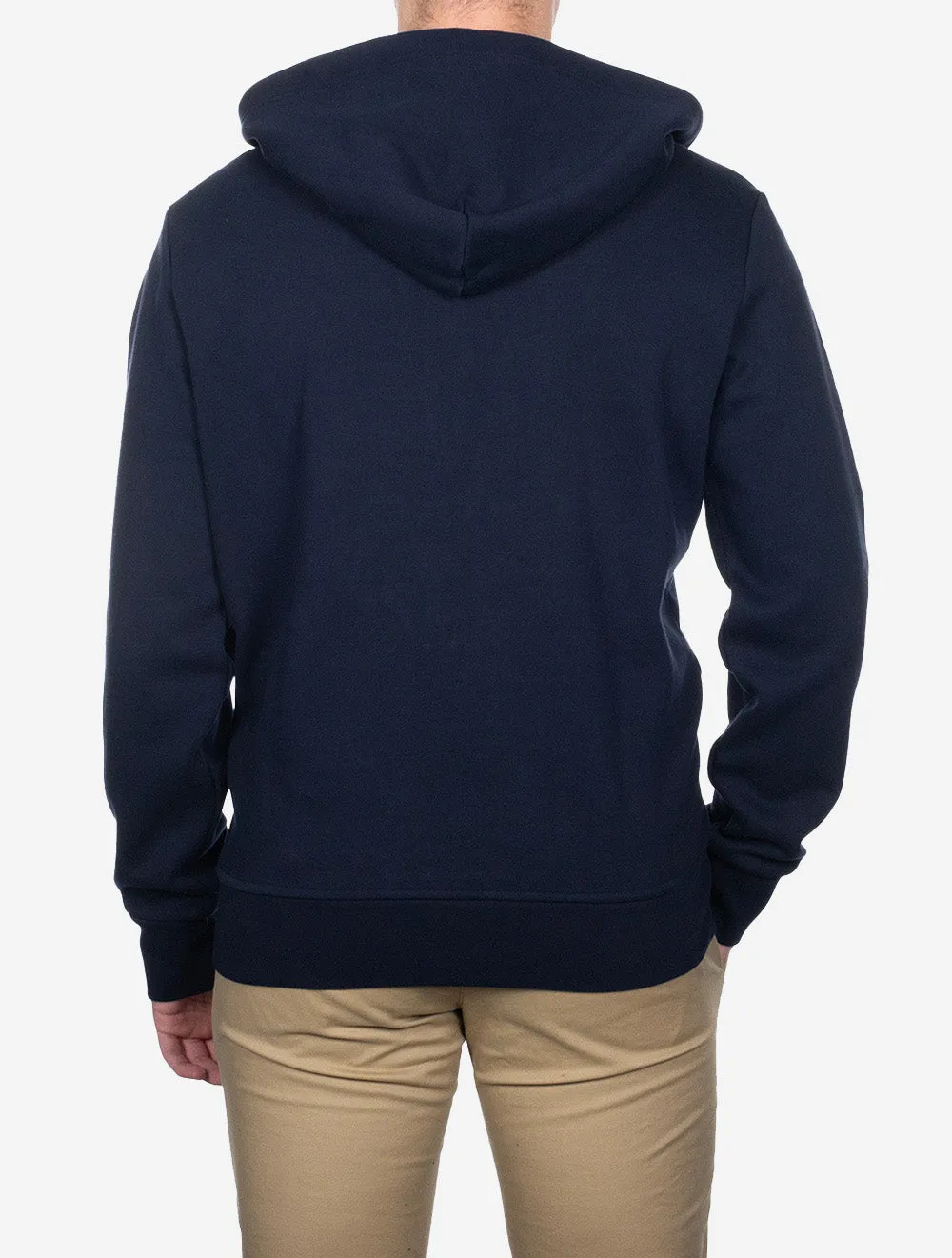 Pull à capuche zip complet Marine