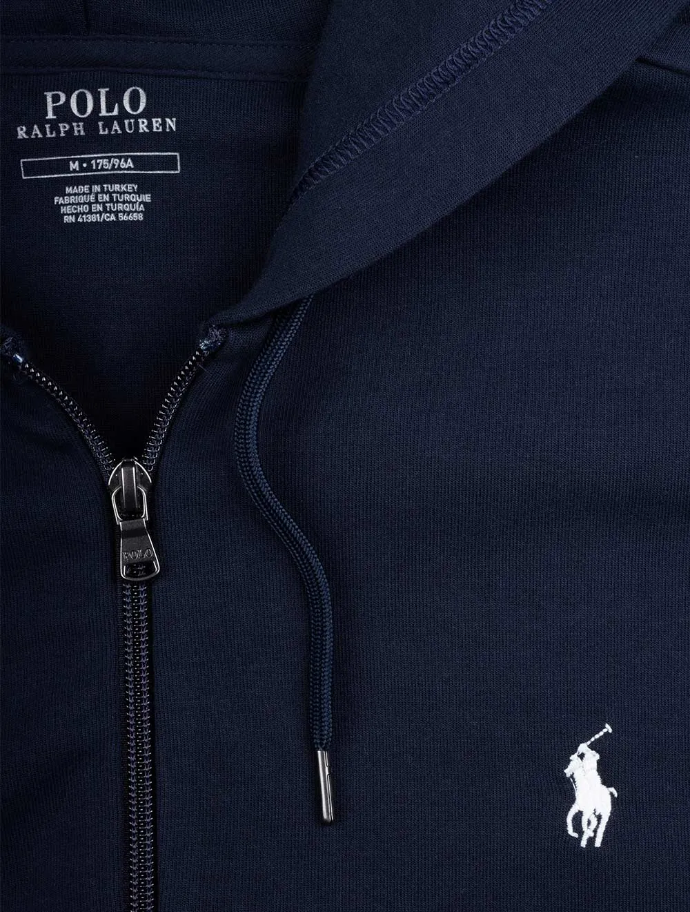Pull à capuche zip complet Marine