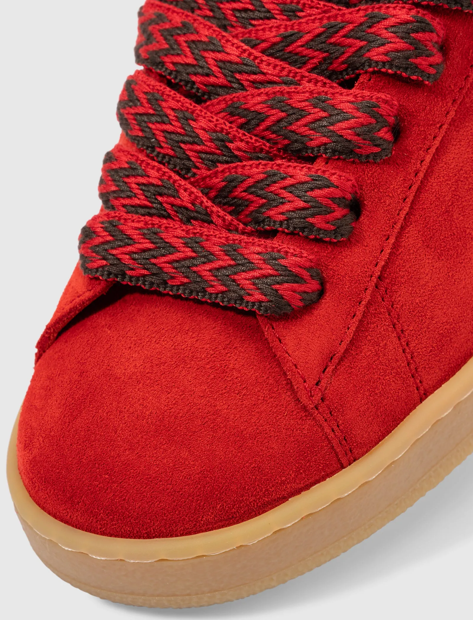 FUTURE X HYPER CURB SNEAKERS EN CUIR ET DAIM (ROUGE/ORANGE)