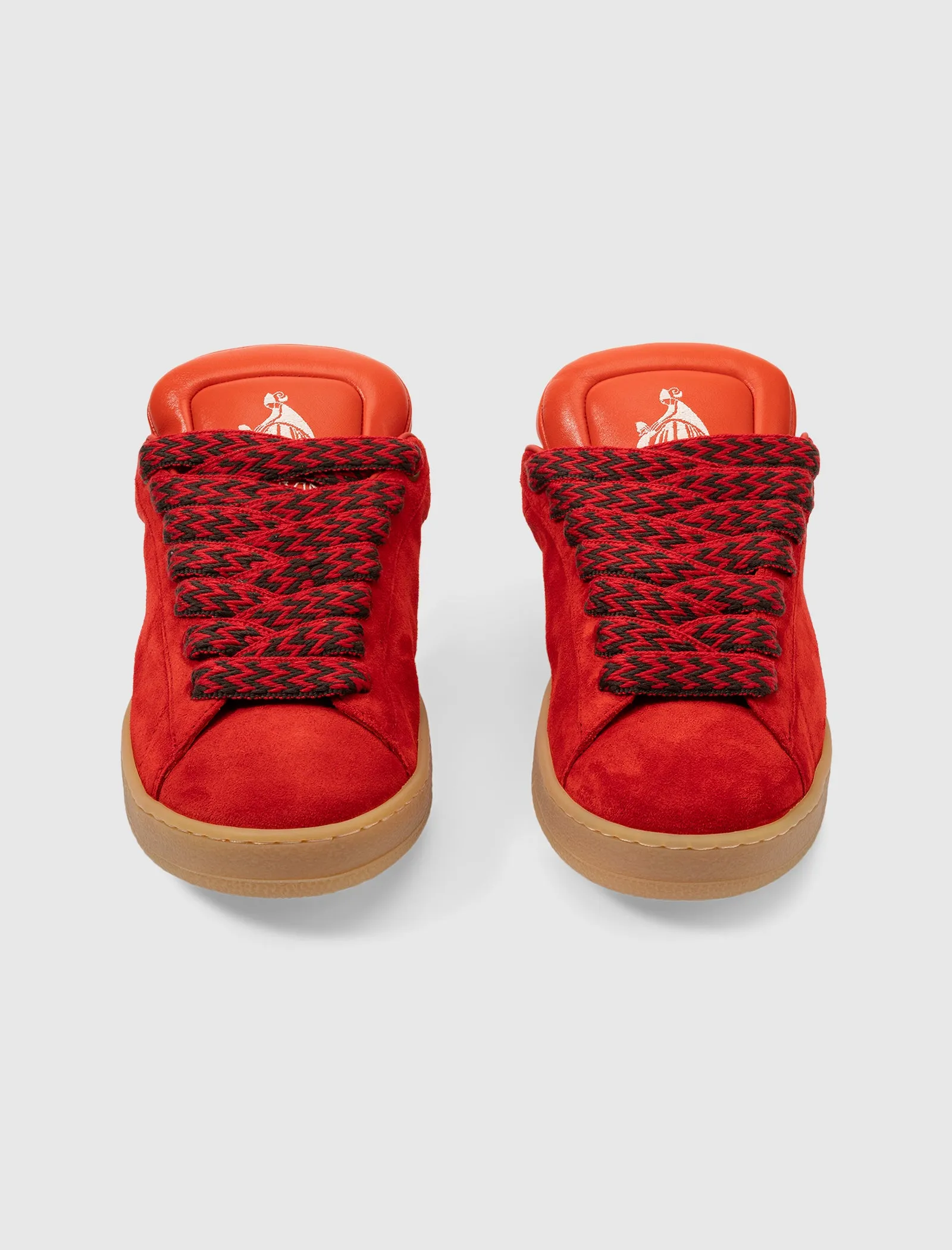 FUTURE X HYPER CURB SNEAKERS EN CUIR ET DAIM (ROUGE/ORANGE)