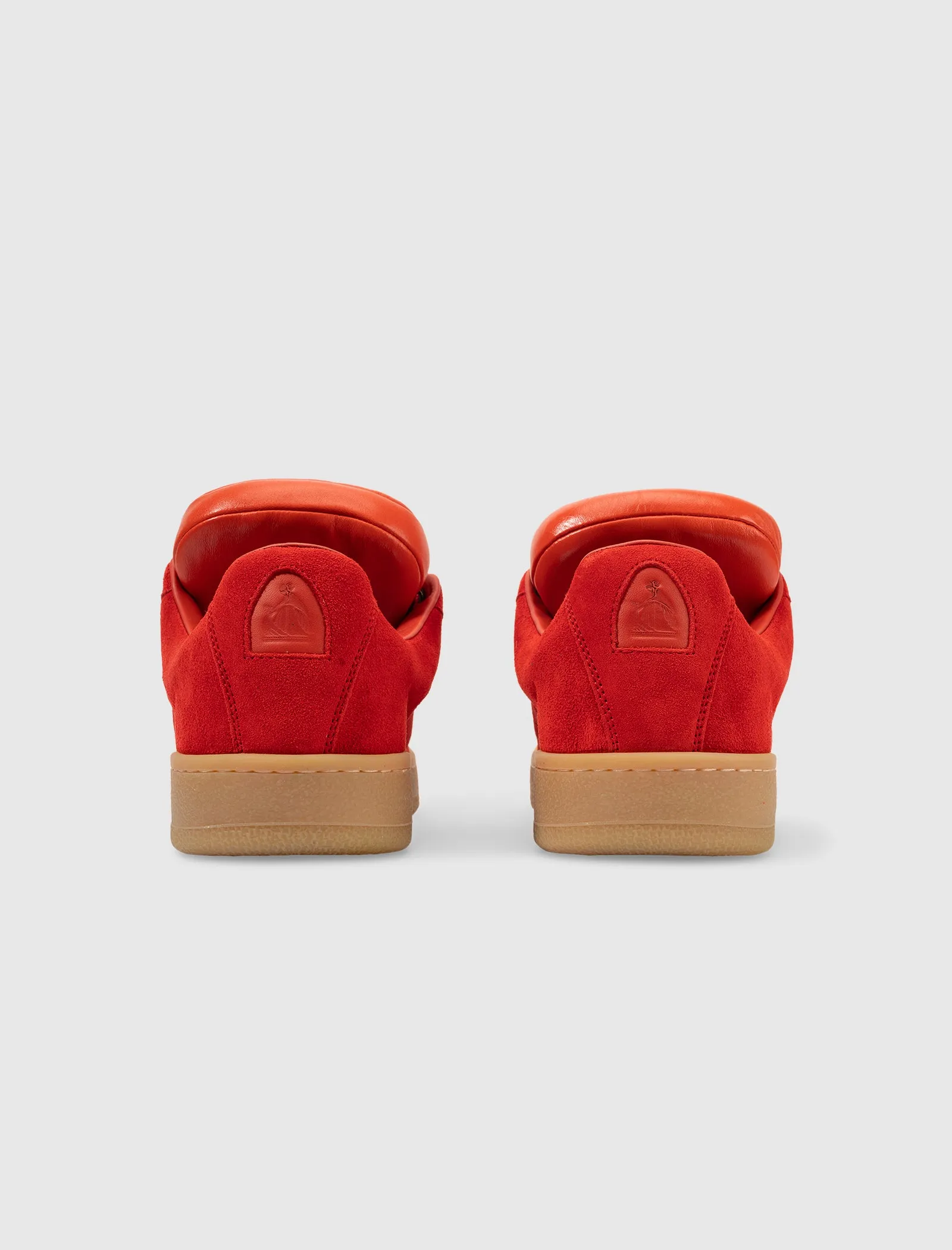 FUTURE X HYPER CURB SNEAKERS EN CUIR ET DAIM (ROUGE/ORANGE)