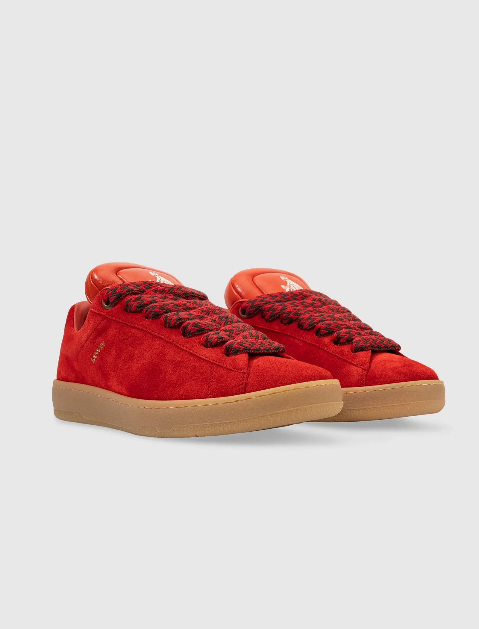 FUTURE X HYPER CURB SNEAKERS EN CUIR ET DAIM (ROUGE/ORANGE)