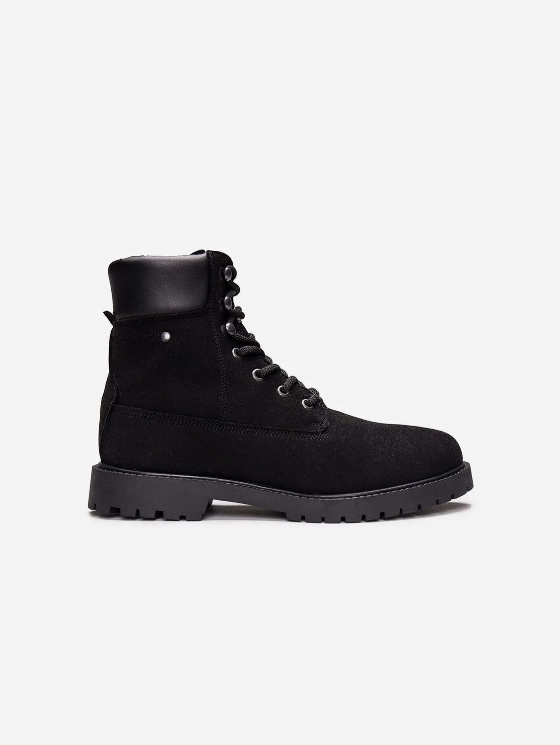 Bottes de montagne unisexes isolées en simili cuir vegan Gadea | Noir