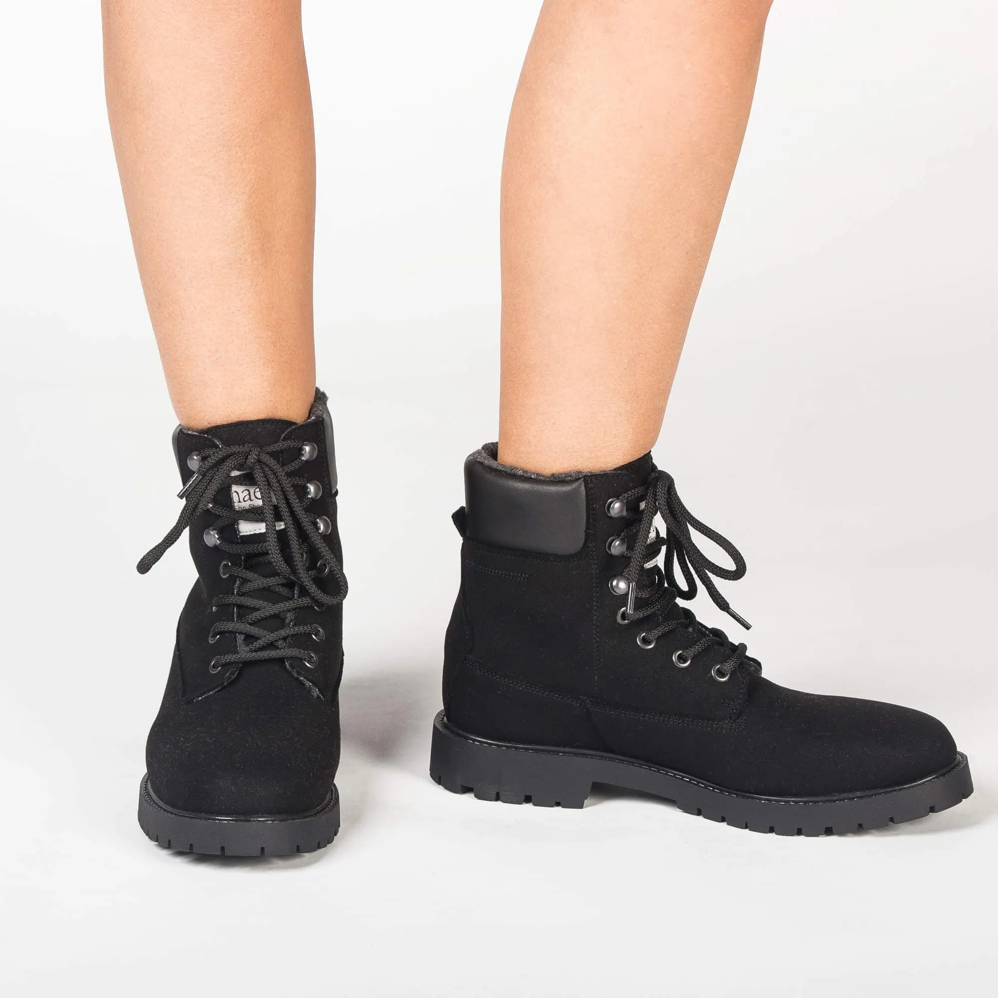 Bottes de montagne unisexes isolées en simili cuir vegan Gadea | Noir