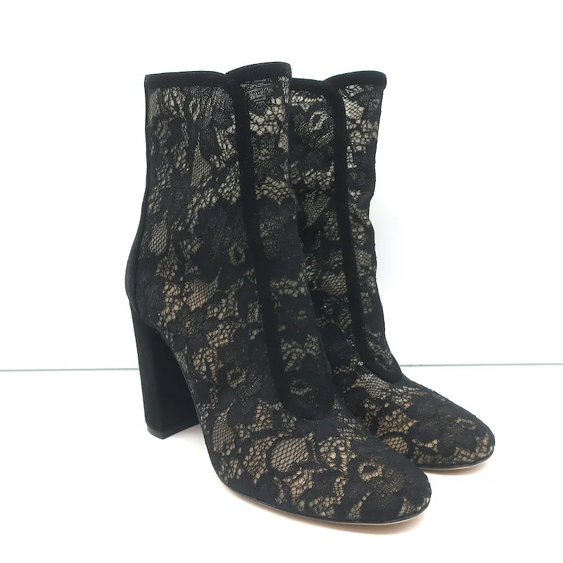 Bottes Boleyn Gianvito Rossi en Suède Noir Taille 38.5 avec Lacets