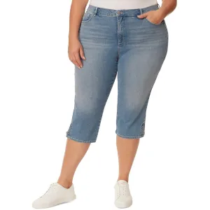 Gloria Vanderbilt Womens Plus Amanda Classic Rise Light Wash Capri Jeans