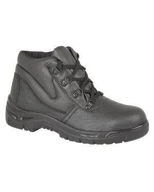 Grafters Grain Leather Padded Ankle Safety Toe Cap Boots Grafters Shoes