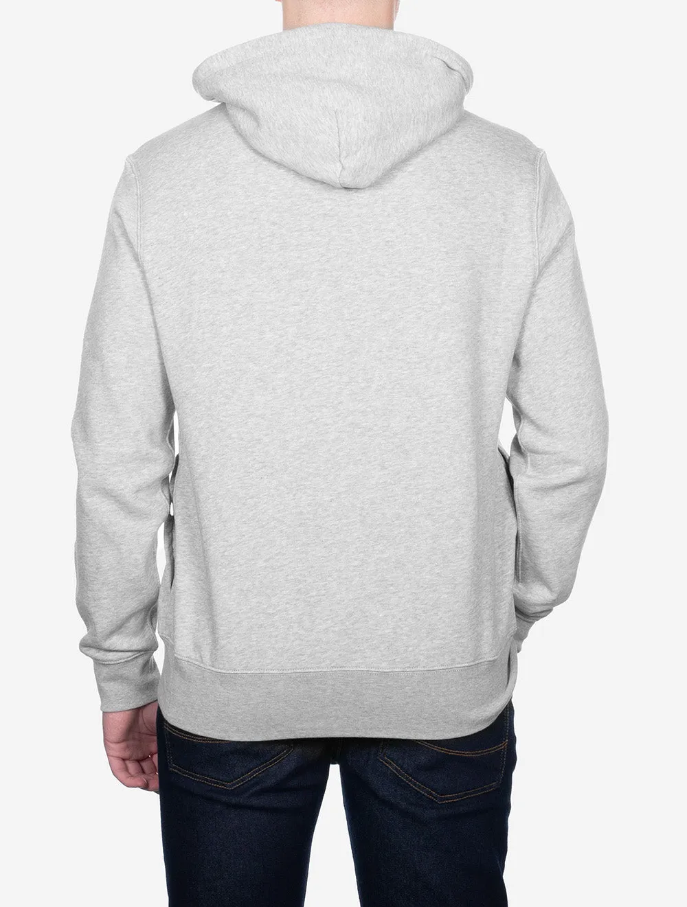 Pull à capuche en polaire graphique gris
