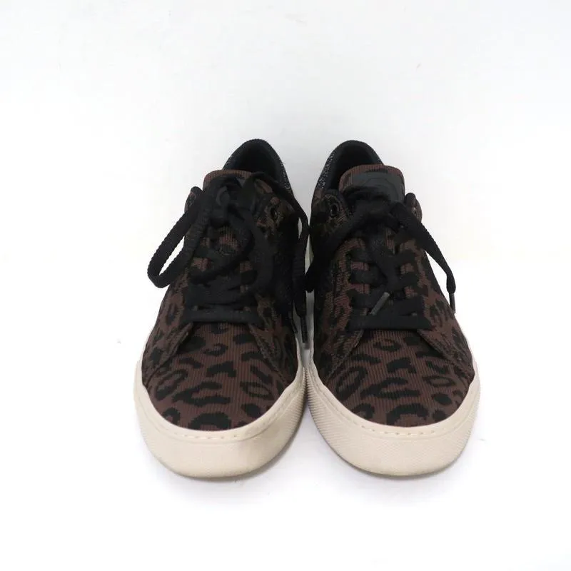 GREATS Royale Basket Basses en Maille Imprimé Léopard Marron Foncé Taille 6