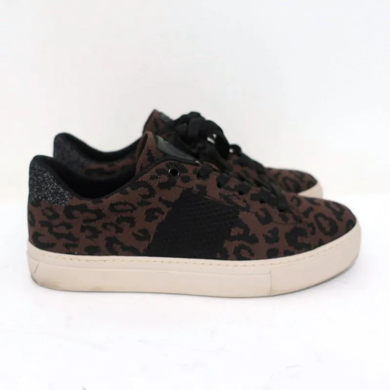 GREATS Royale Basket Basses en Maille Imprimé Léopard Marron Foncé Taille 6