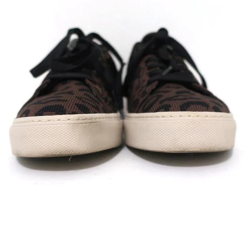 GREATS Royale Basket Basses en Maille Imprimé Léopard Marron Foncé Taille 6