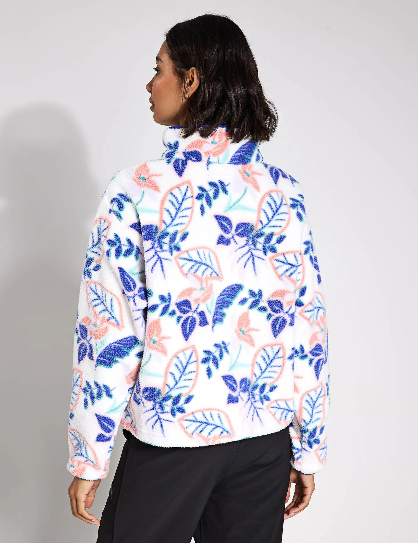 Helvetia II Polaire coupée à mi-boutonnage imprimée Sherpa - Multi pastel sel de mer