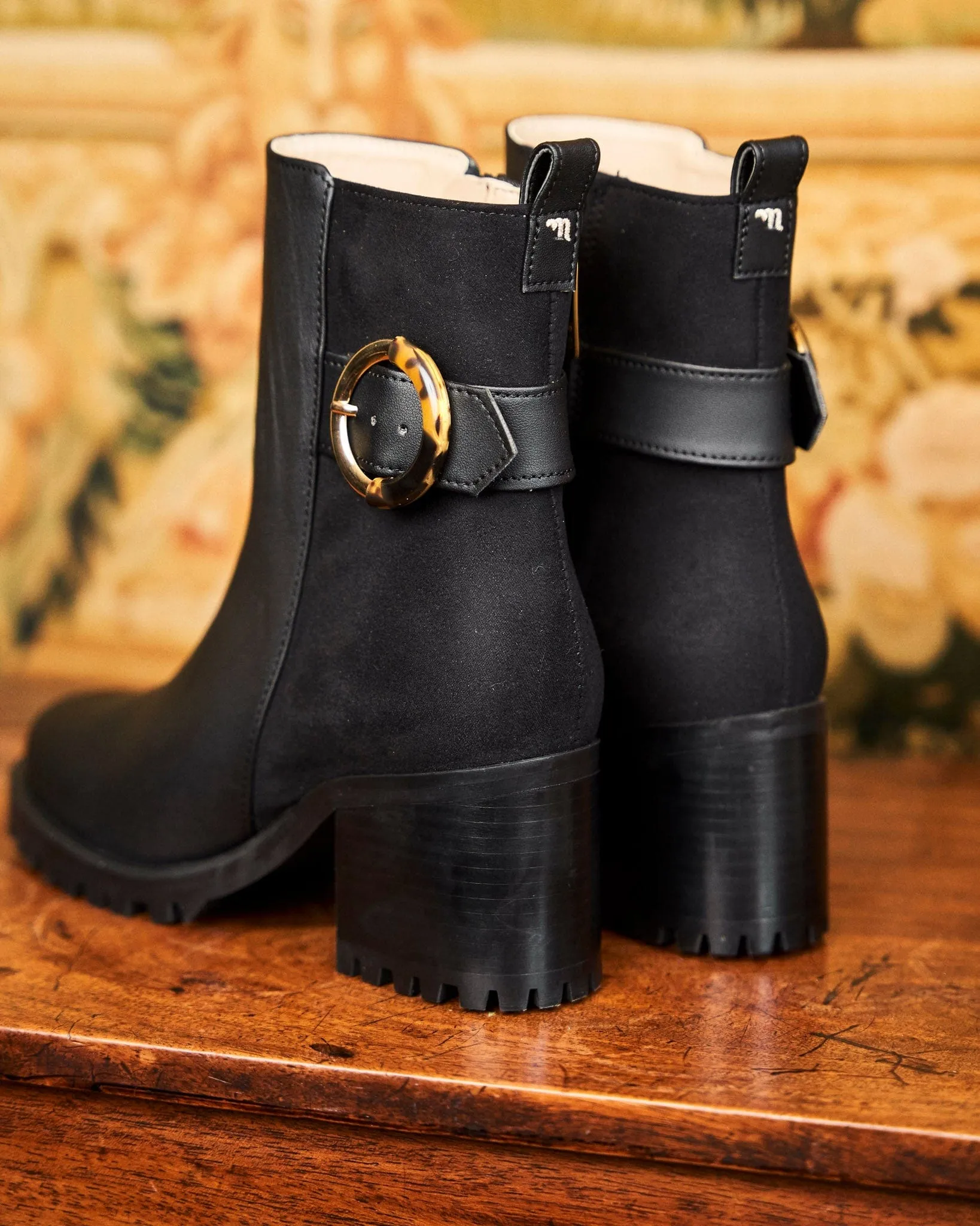 Bottes à talons en simili-cuir vegan recyclé Hercules | Noir