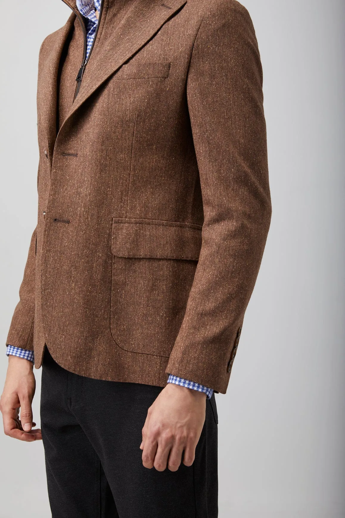 Veste de sport à zip en chevron moucheté