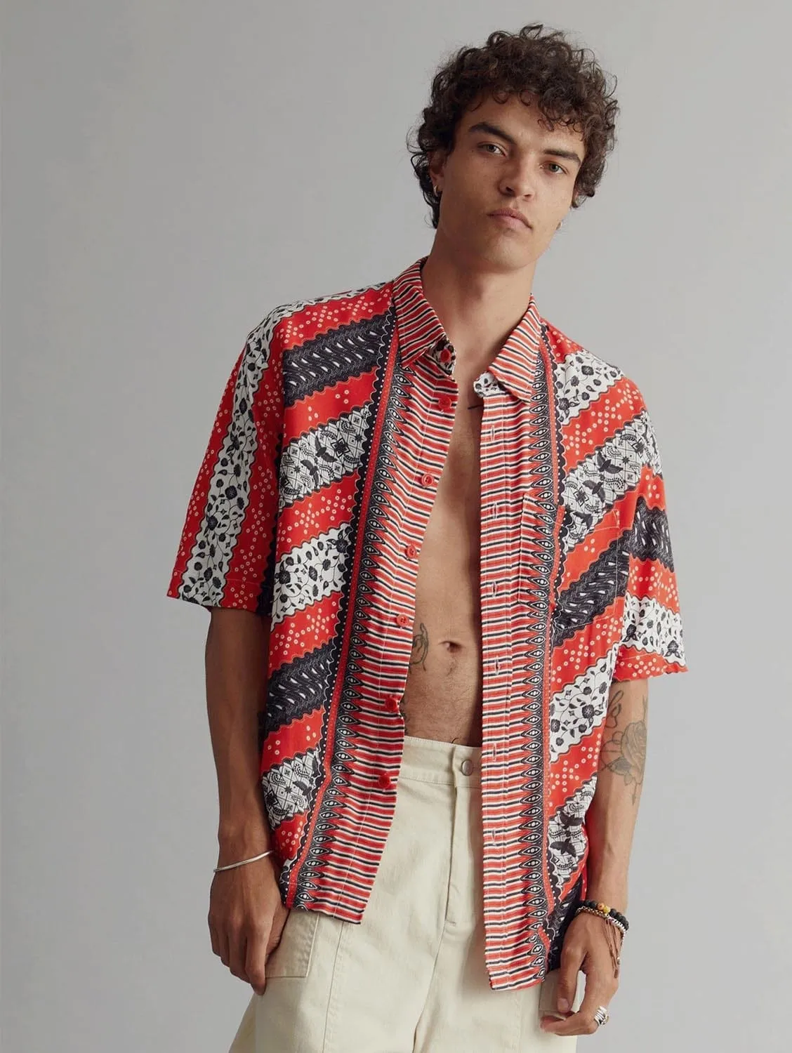 Chemise pour hommes Hummingbird en Lenzing | Rouge coquelicot
