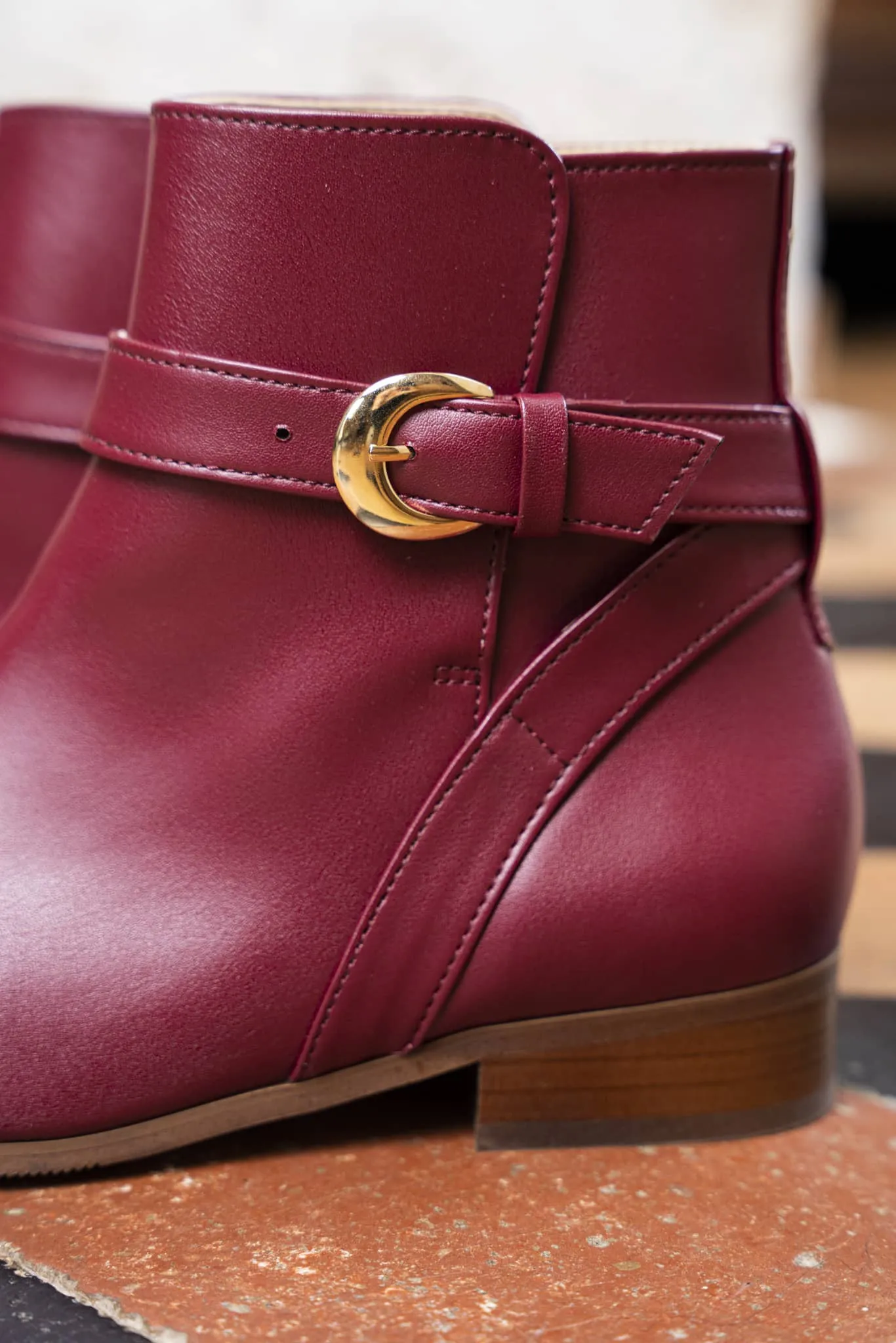 Bottes en Similicuir Vegan Illusion - Marron Bordeaux