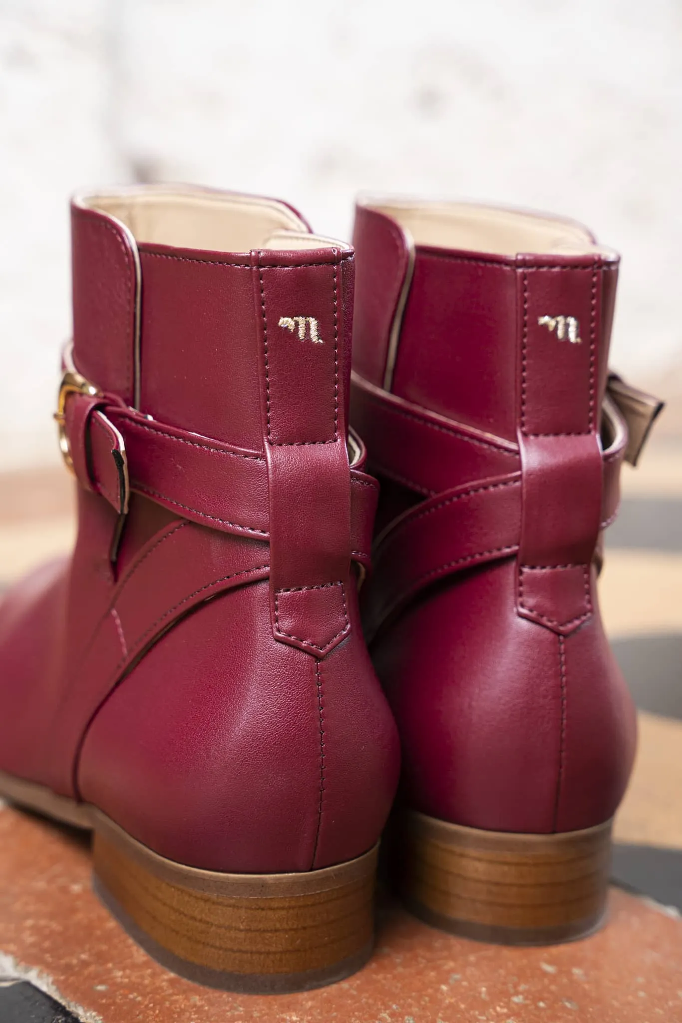 Bottes en Similicuir Vegan Illusion - Marron Bordeaux