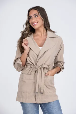 In The Morning Women's No Front Closure Drawstring Jacket