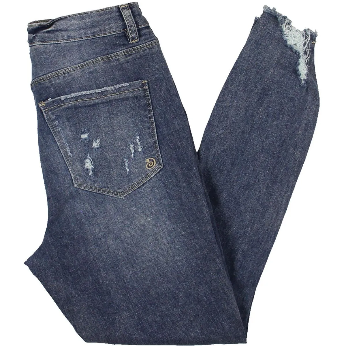 Indigo Rein Jeans Détruits à la Cheville pour Femmes Juniors