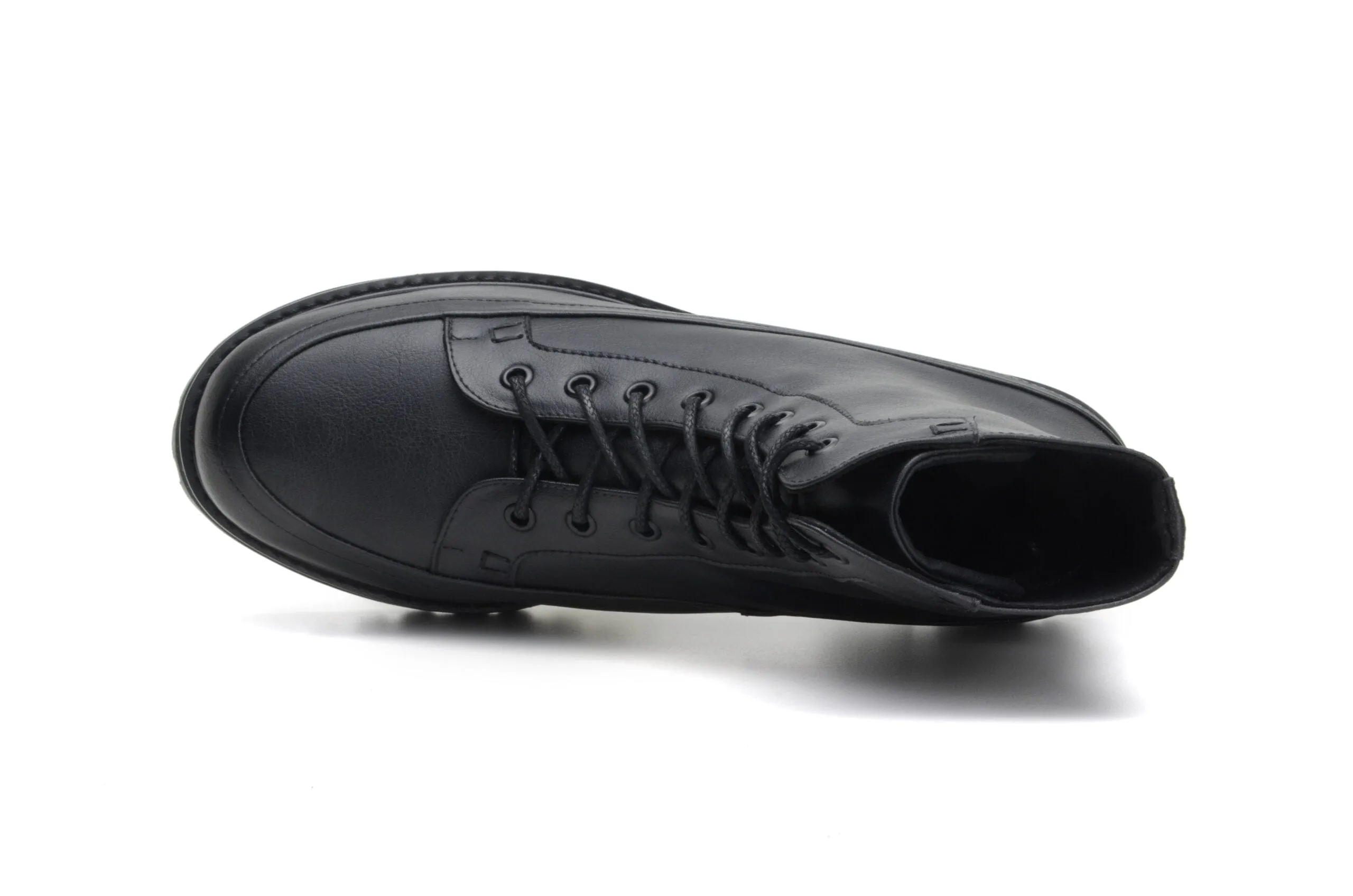 Bottes lacées unisexes en simili cuir vegan Ingmar | Noir