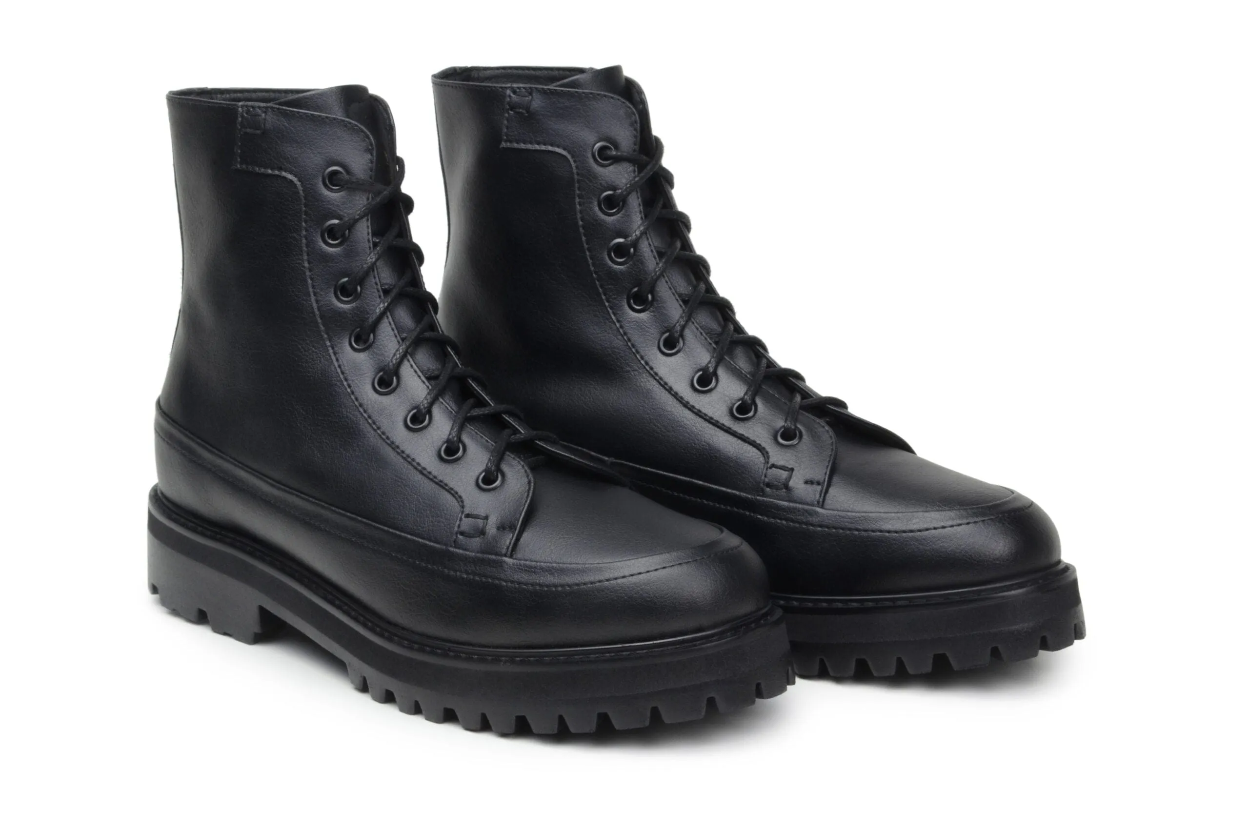 Bottes lacées unisexes en simili cuir vegan Ingmar | Noir