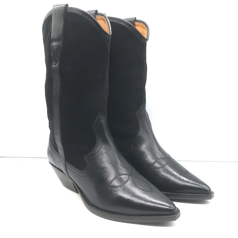 Isabel Marant Dandrea Bottes Western en Cuir Noir & Suède Taille 39