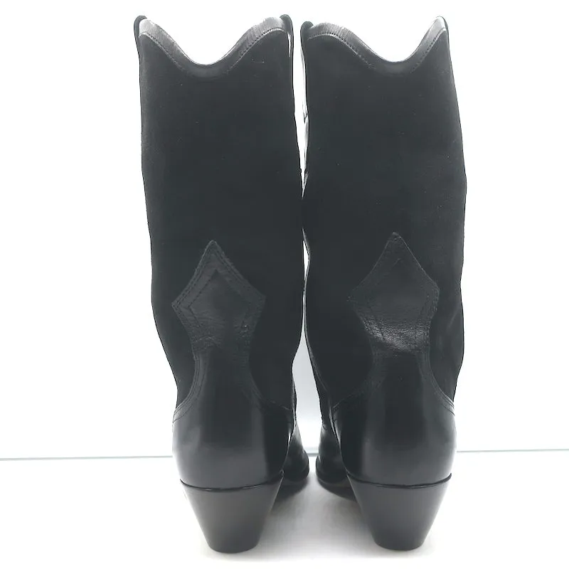 Isabel Marant Dandrea Bottes Western en Cuir Noir & Suède Taille 39