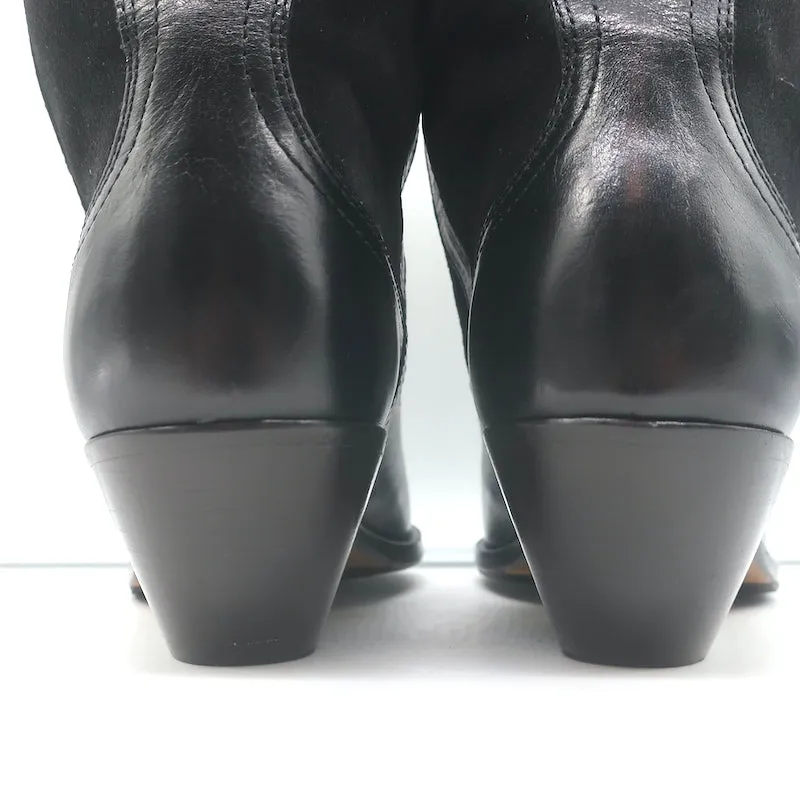 Isabel Marant Dandrea Bottes Western en Cuir Noir & Suède Taille 39