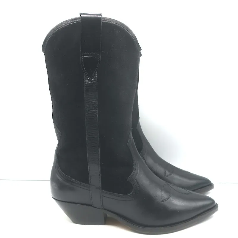 Isabel Marant Dandrea Bottes Western en Cuir Noir & Suède Taille 39