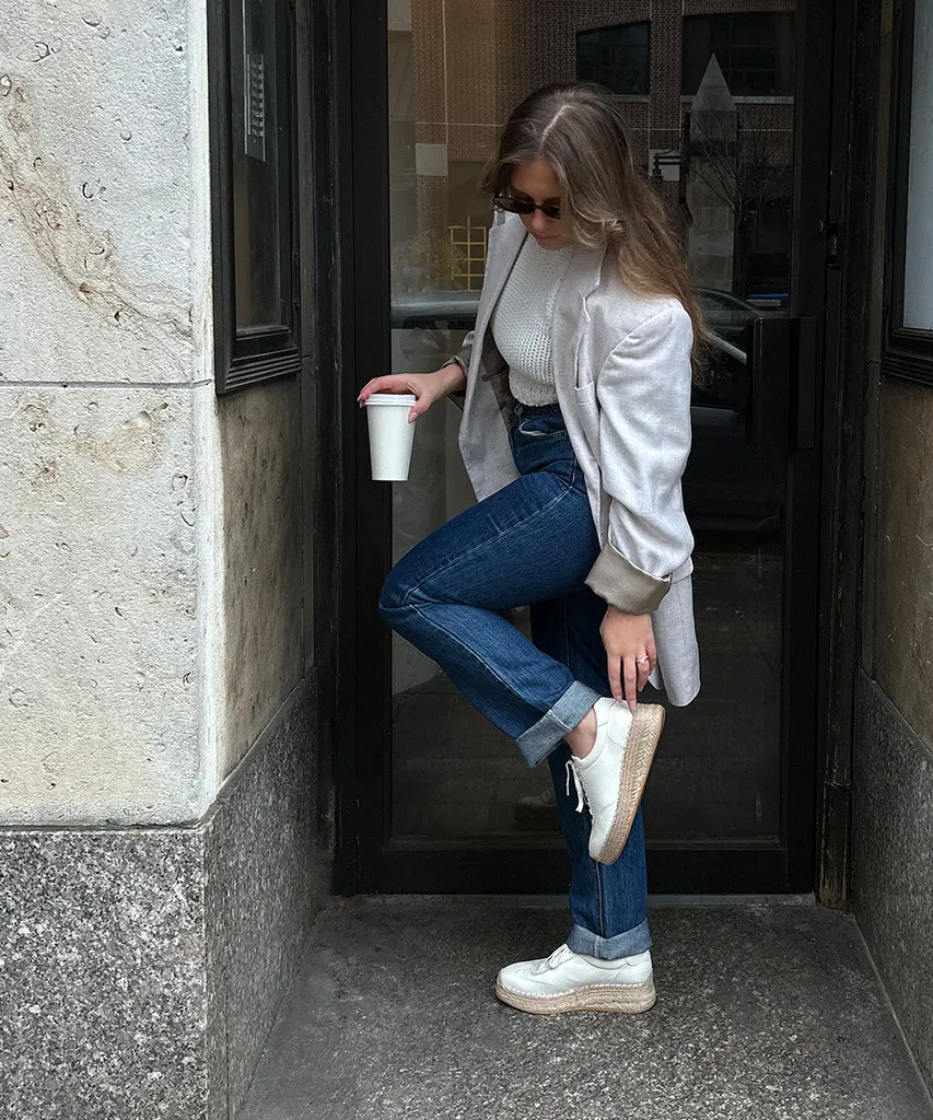 JAJA SNEAKERS CUIR BLANC
