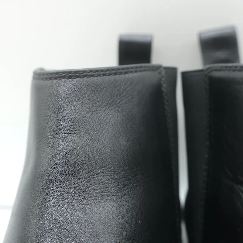 Bottes Chelsea Jenni Kayne en cuir noir taille 37.5, bottes plates à la cheville
