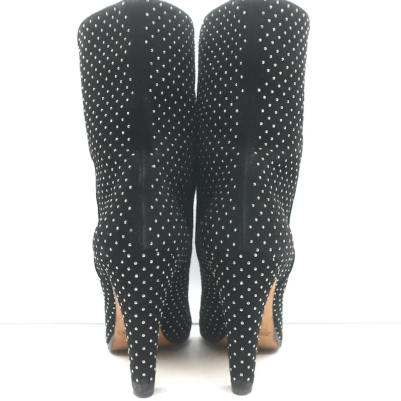 Bottes cheville Jimmy Choo Tari à clous en daim noir Taille 39.5