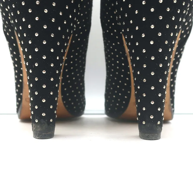 Bottes cheville Jimmy Choo Tari à clous en daim noir Taille 39.5