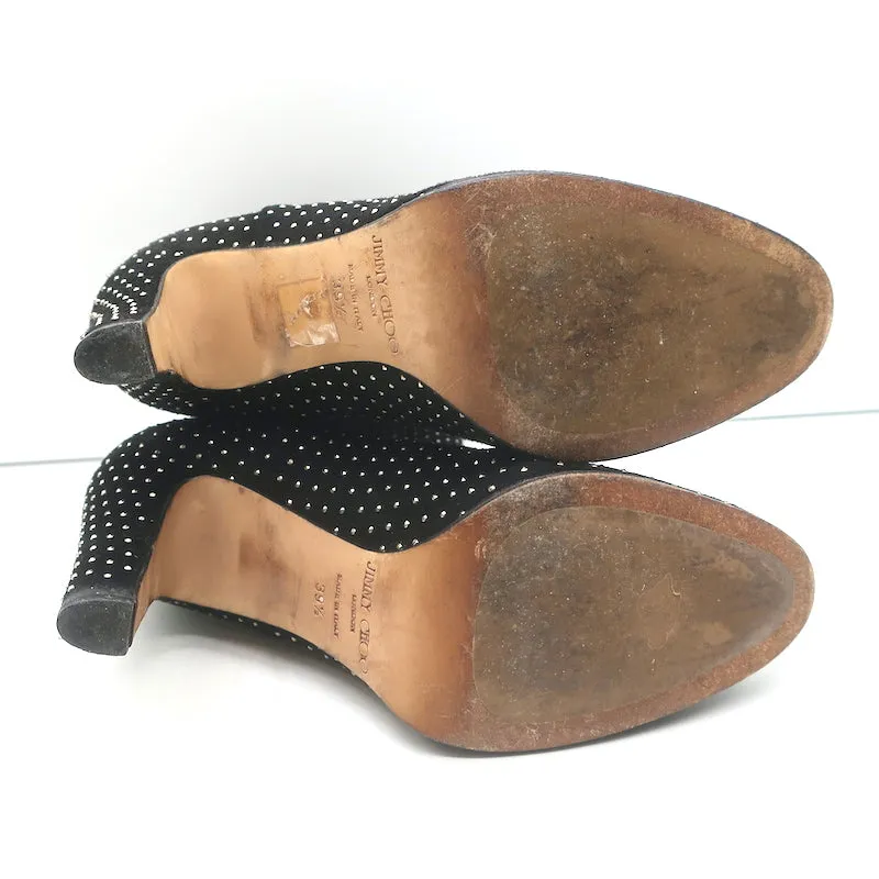 Bottes cheville Jimmy Choo Tari à clous en daim noir Taille 39.5