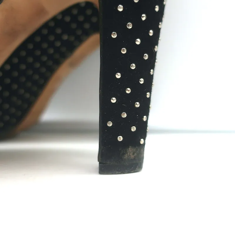 Bottes cheville Jimmy Choo Tari à clous en daim noir Taille 39.5