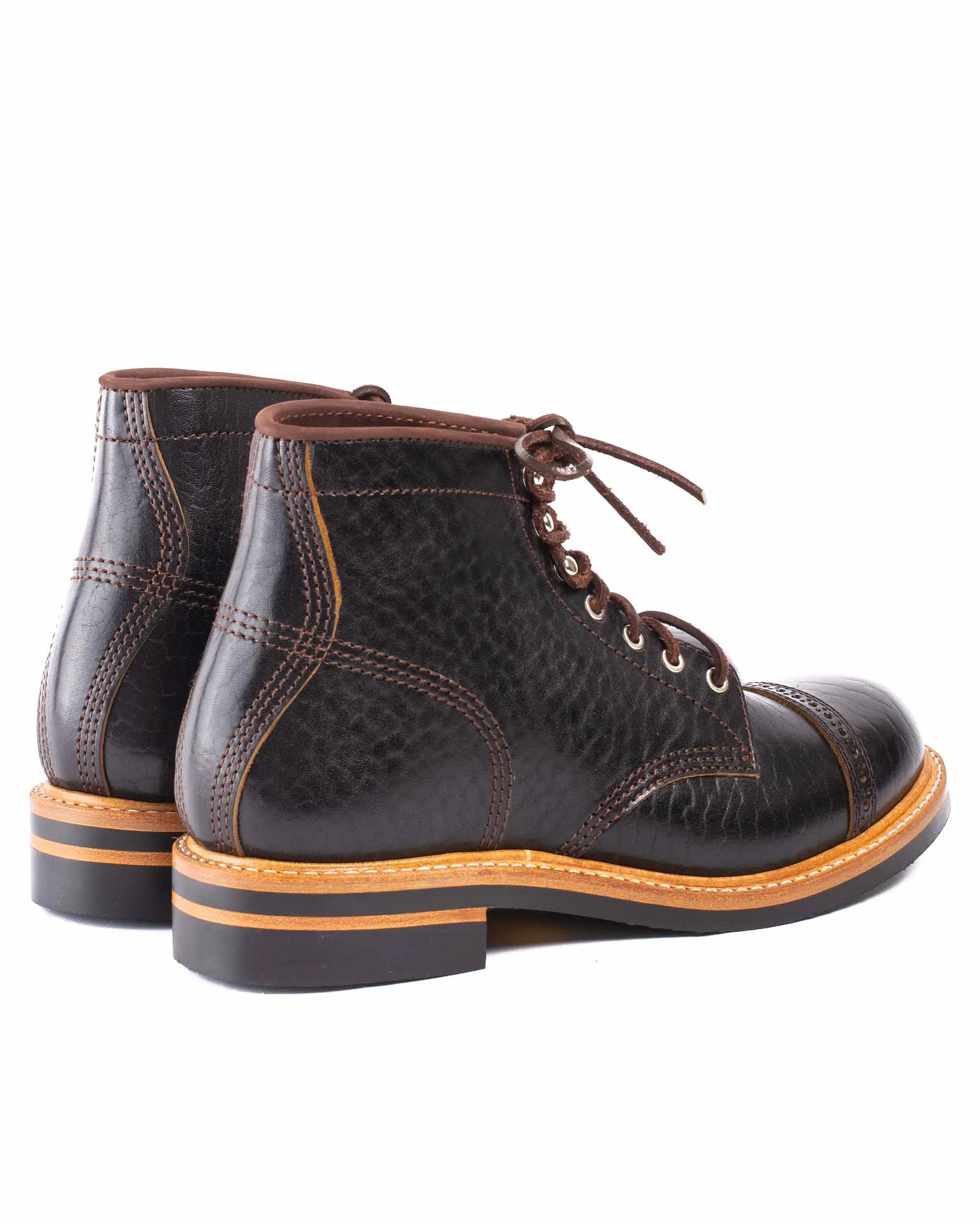 John Lofgren Bootmaker Bottes de Combat Noir Shinki Hikaku Tea-Core Cuir de Croupe