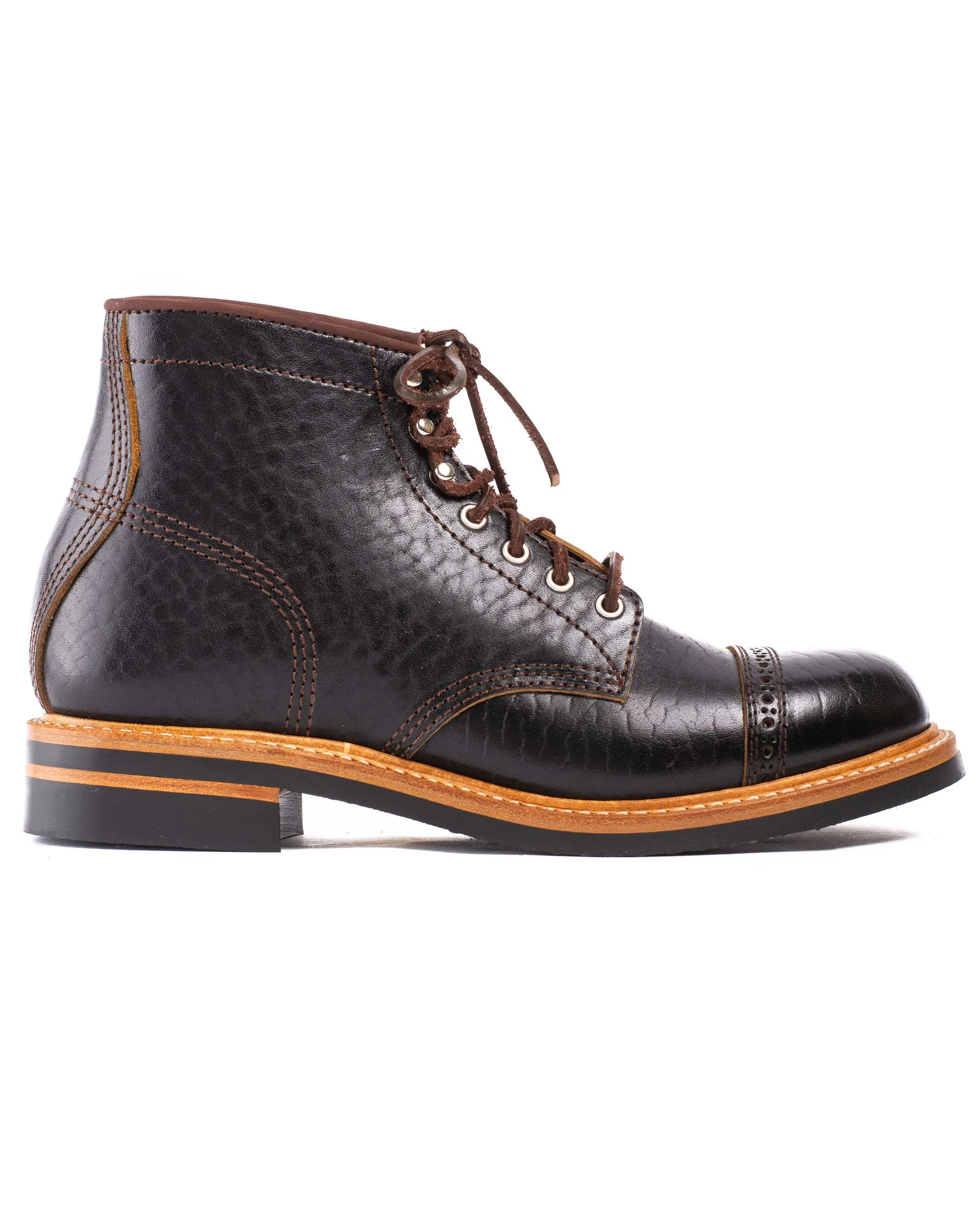 John Lofgren Bootmaker Bottes de Combat Noir Shinki Hikaku Tea-Core Cuir de Croupe
