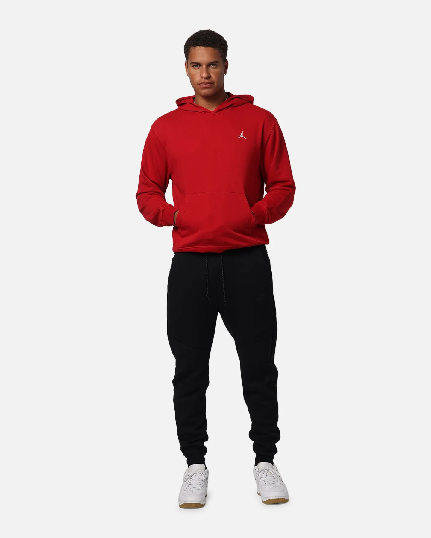 Pull à capuche en polaire Jordan Brooklyn Rouge de gym/Blanc