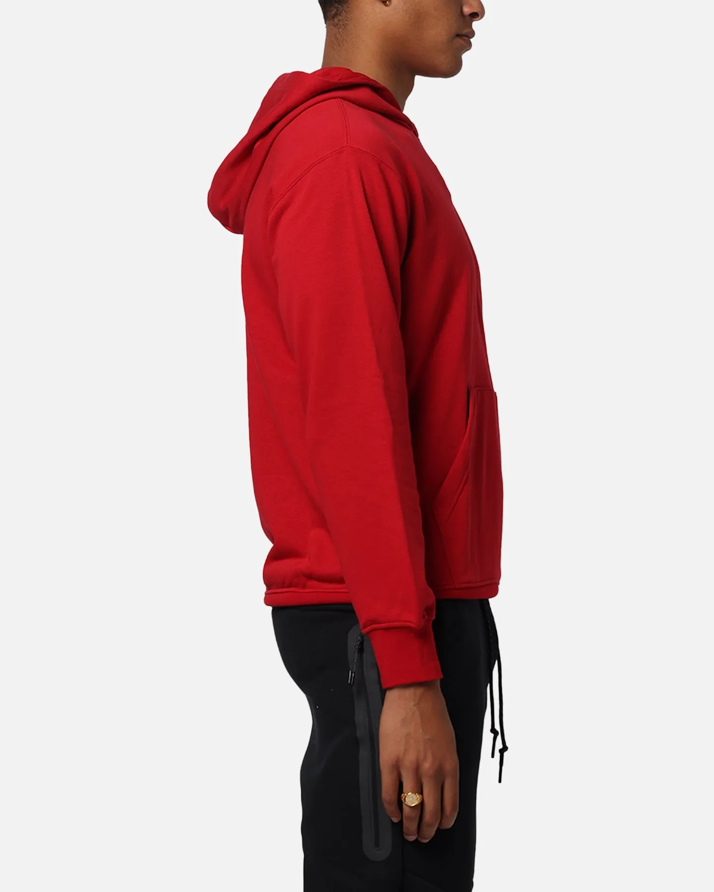 Pull à capuche en polaire Jordan Brooklyn Rouge de gym/Blanc