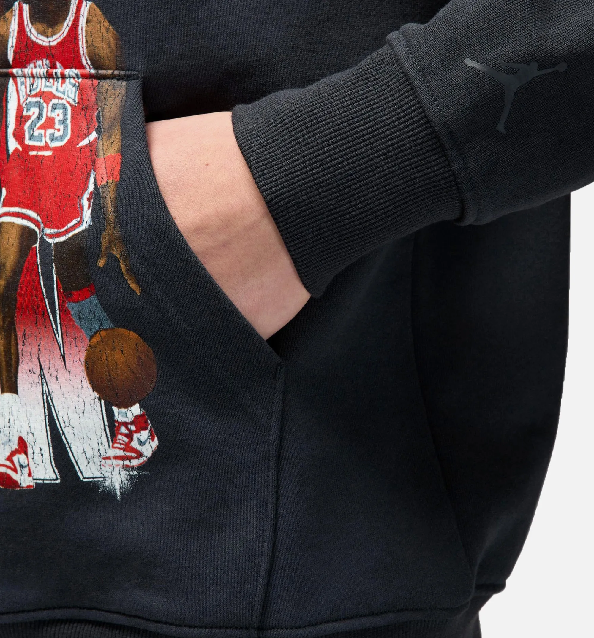 Jordan Vêtements Pull à Capuche Flight Fleece 23 Michael pour Homme - Noir/Rouge