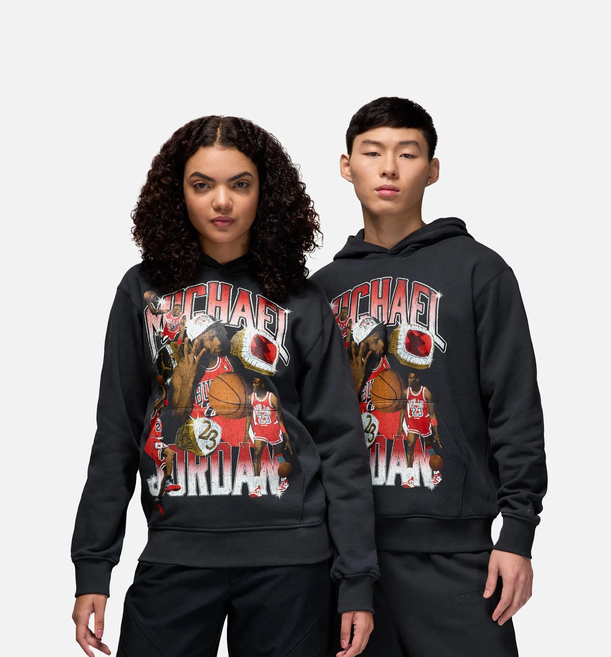 Jordan Vêtements Pull à Capuche Flight Fleece 23 Michael pour Homme - Noir/Rouge