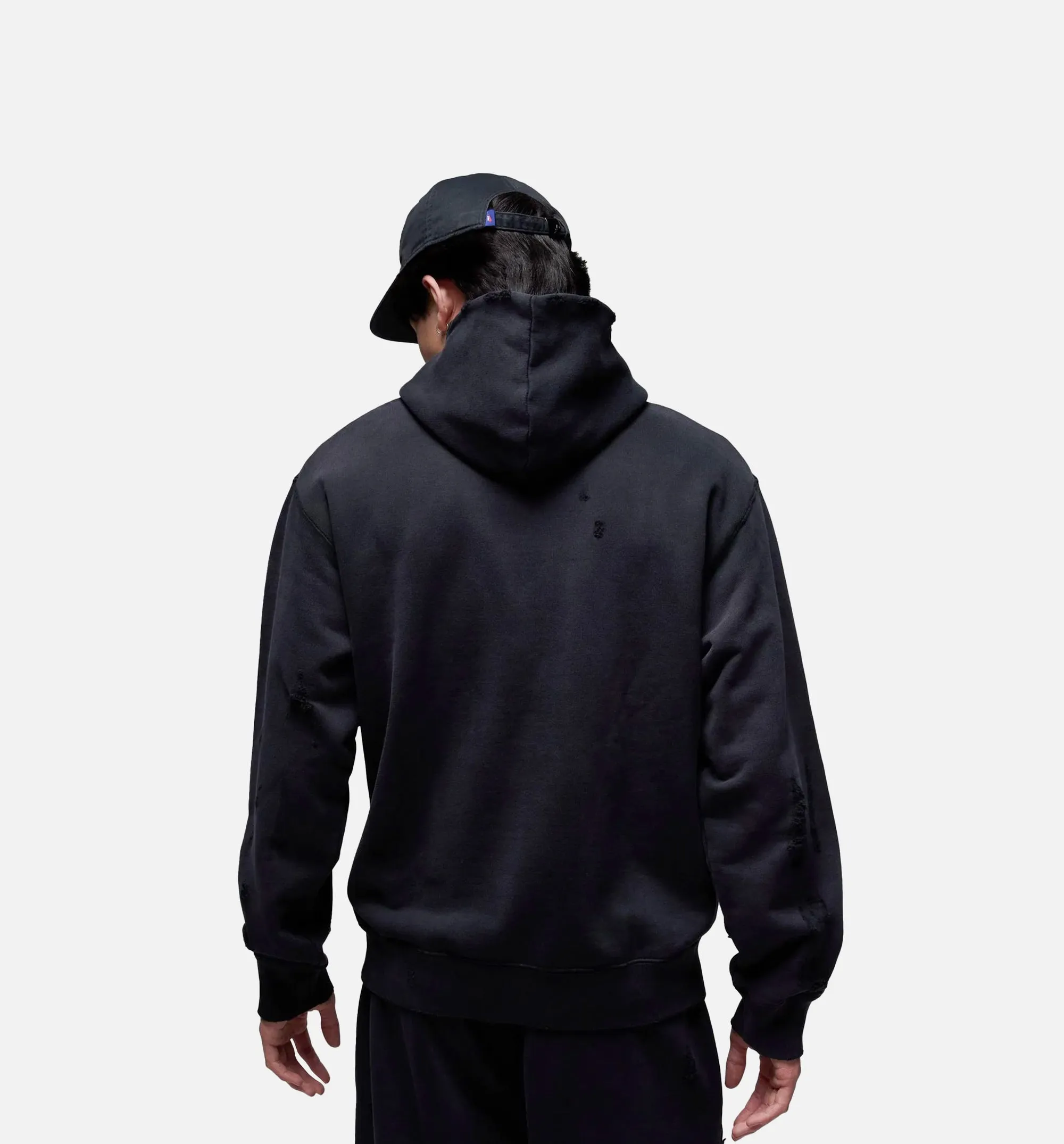 Jordan Vêtements Pull en polaire Rare Air avec capuche pour hommes - Noir/Rouge