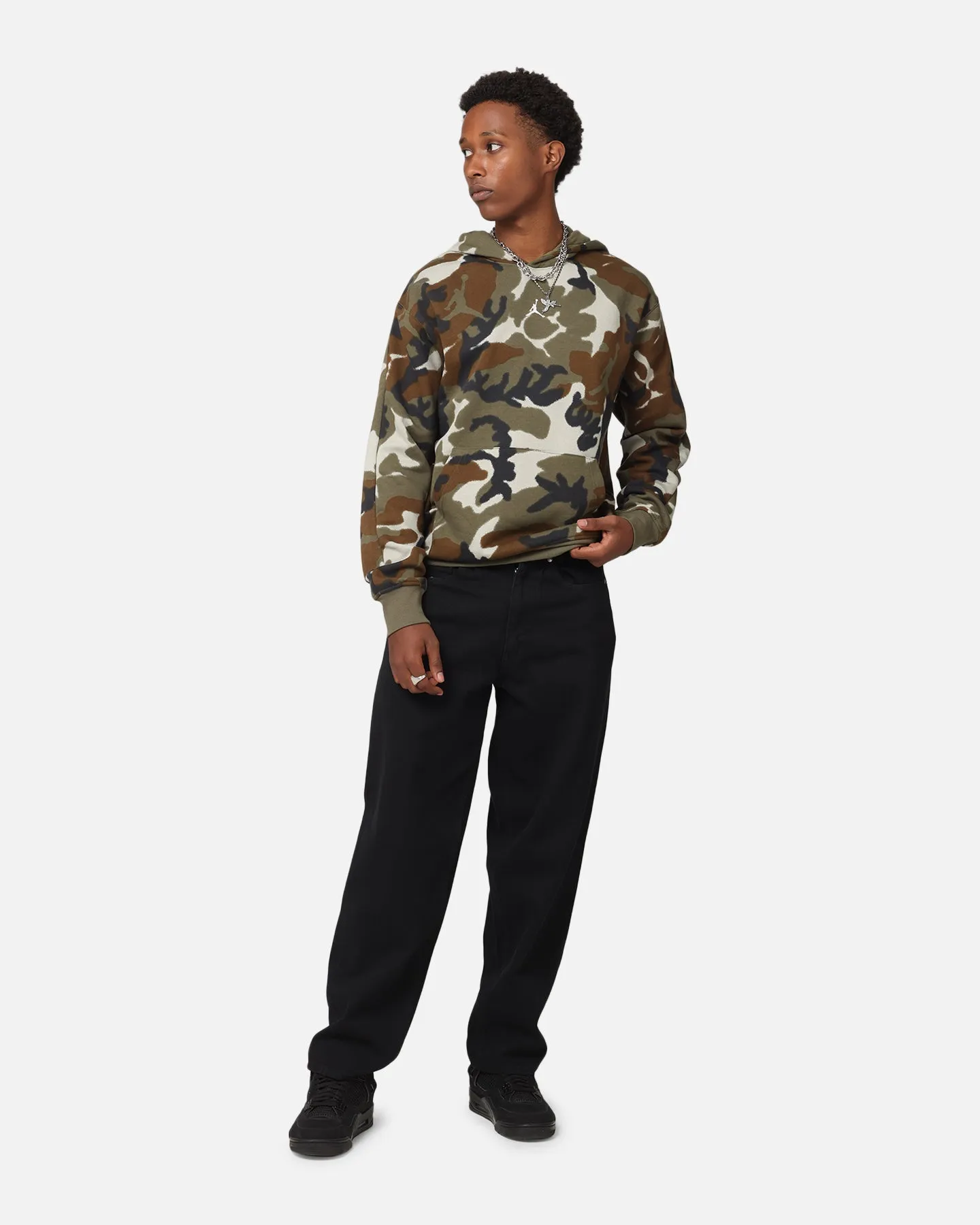 Pullover à capuche camouflage Jordan Jumpman MVP Statement vert olive clair
