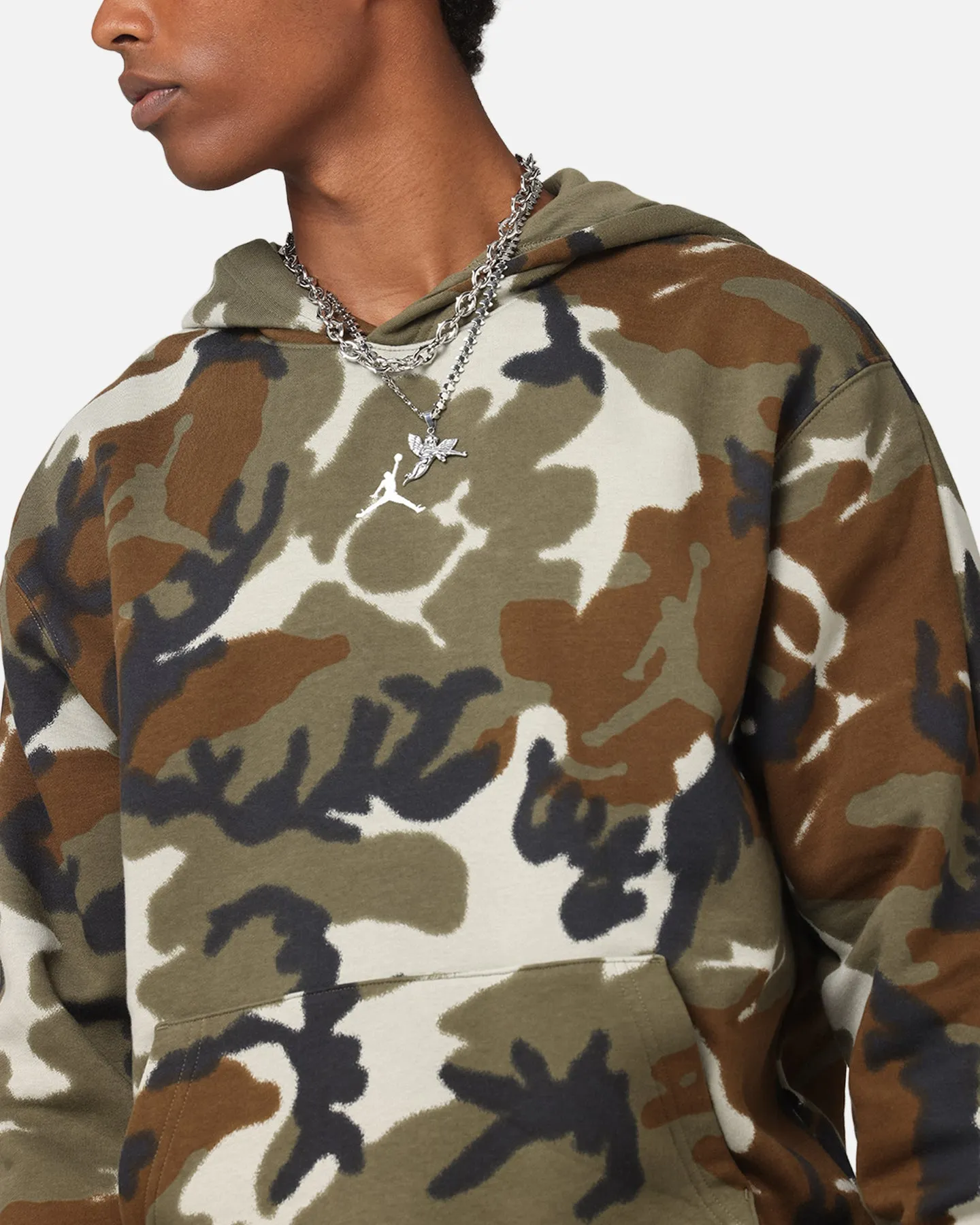 Pullover à capuche camouflage Jordan Jumpman MVP Statement vert olive clair