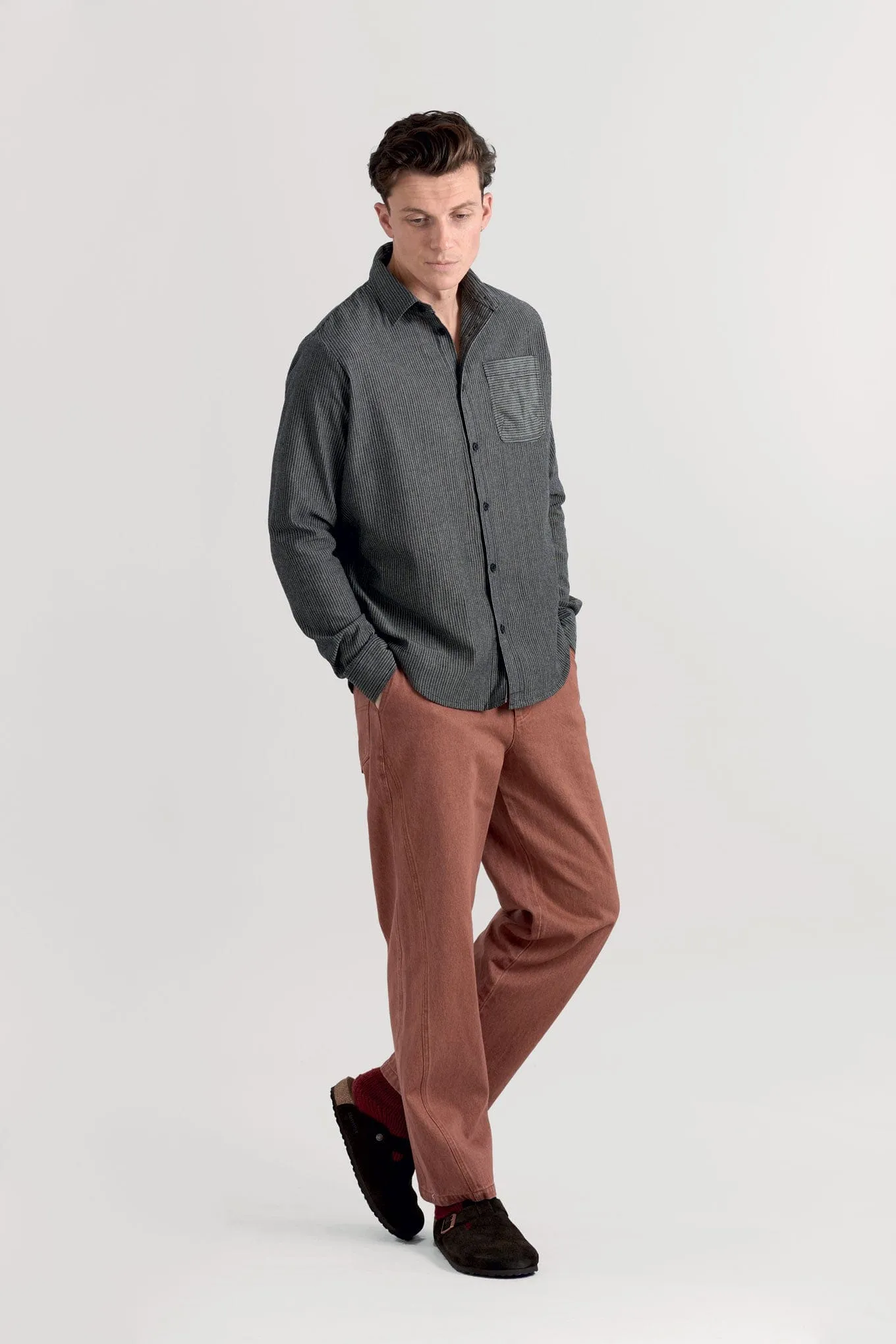Chemise pour Hommes Jude en Coton Biologique | Rayures Monochromes