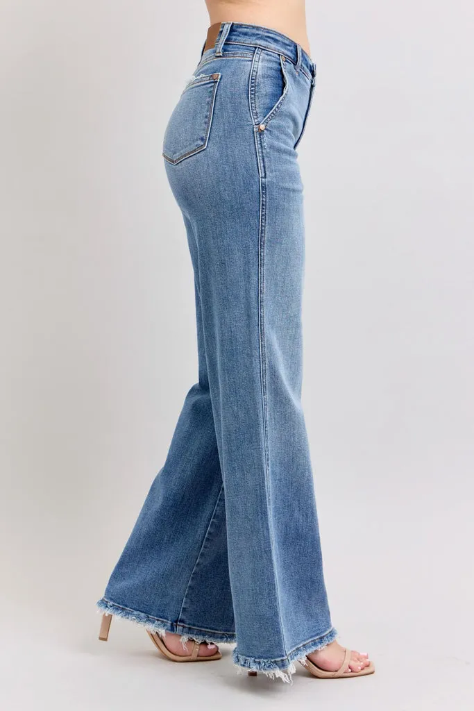 Judy Blue Jeans Rétro à Taille Haute et Coupe Large