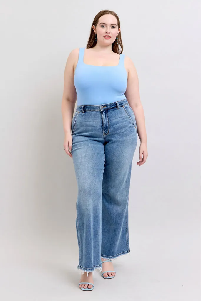 Judy Blue Jeans Rétro à Taille Haute et Coupe Large